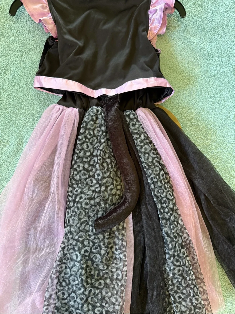 Cute Black Cat Skeleton Girls Halloween Costume 2-In-1 Reversible Dress Size M